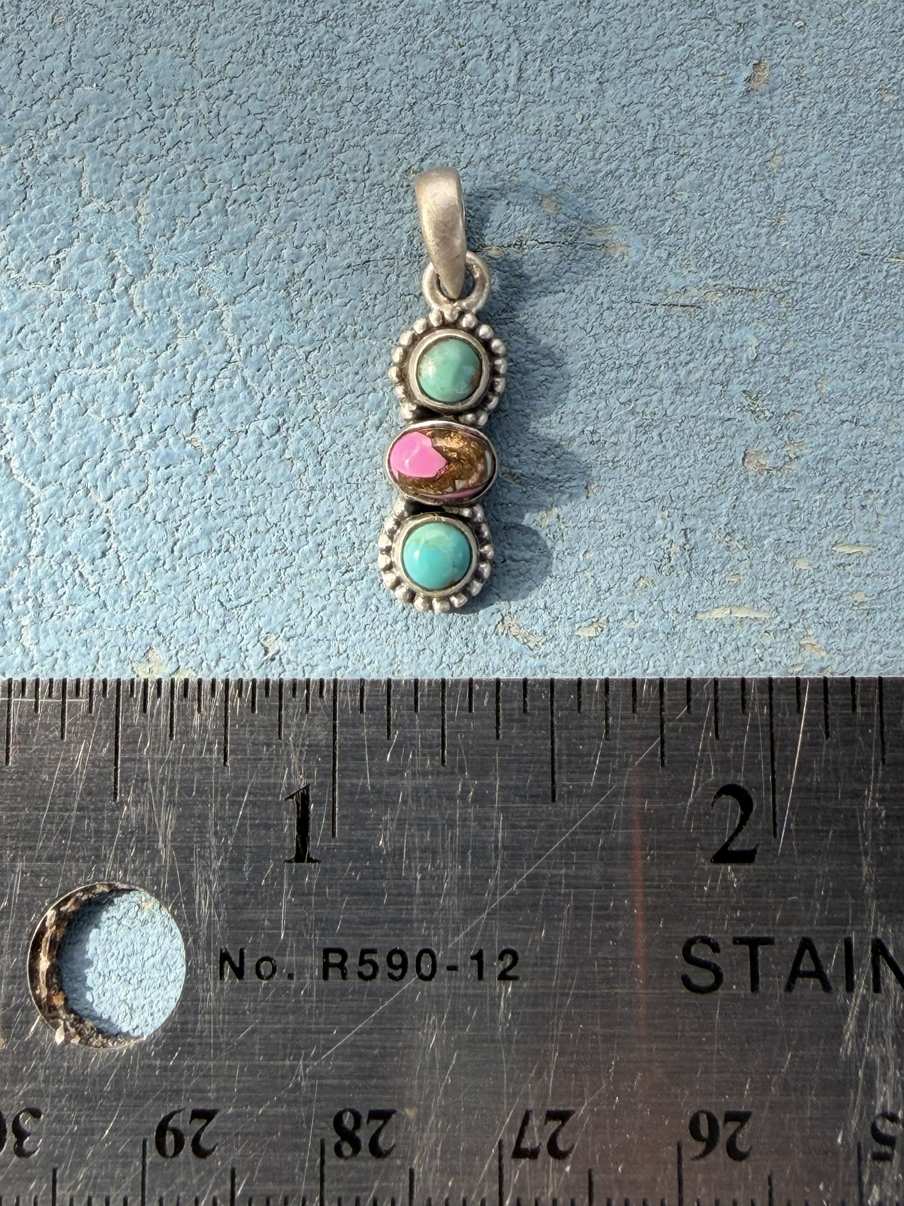 Small Cotton Candy and Turquoise Charm