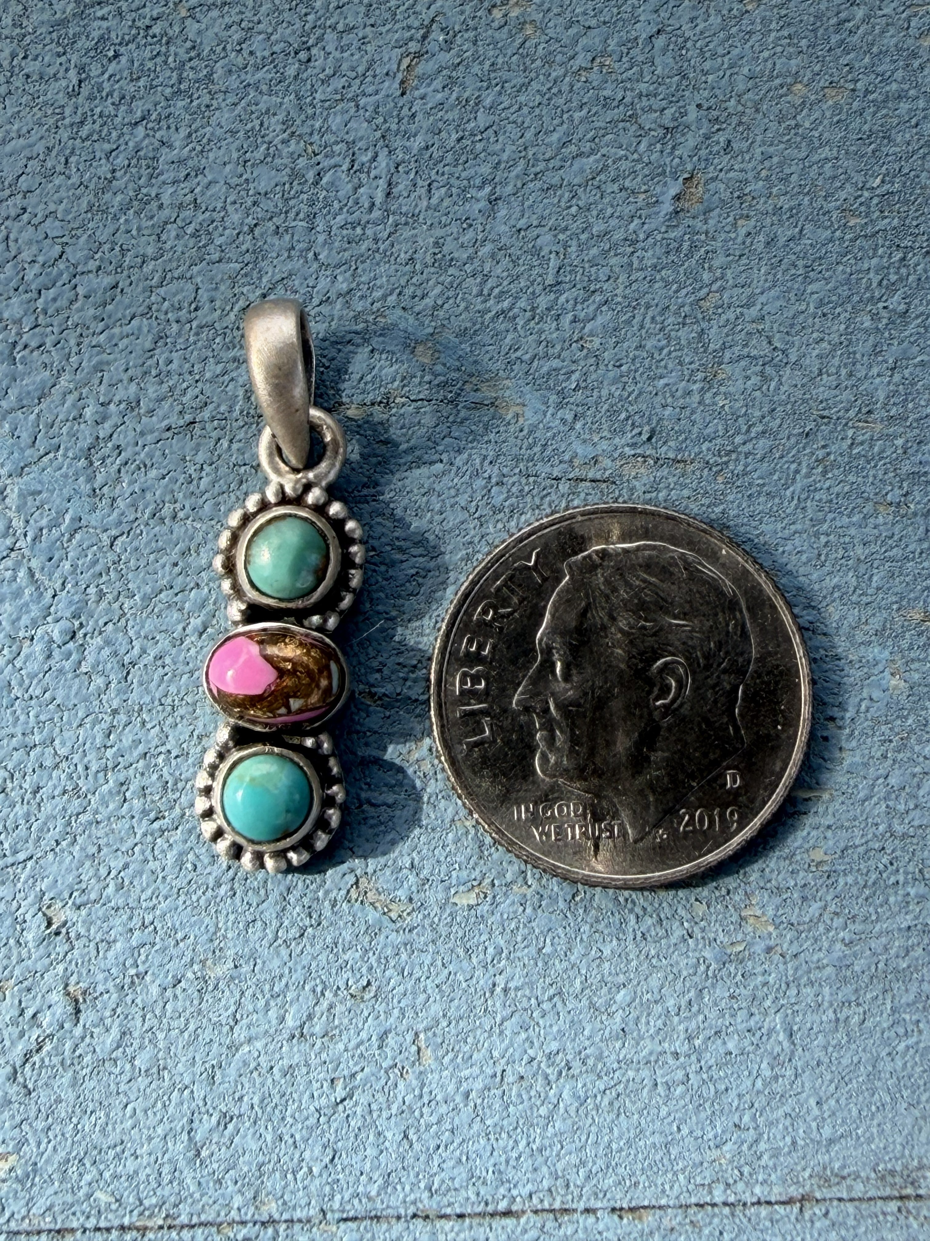 Small Cotton Candy and Turquoise Charm