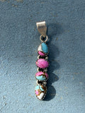 Small Sterling Silver with Four Stone Cotton Candy Pendant