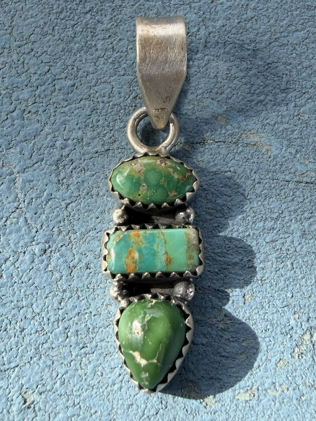 Small Three Stone Sonoran Turquoise Charm
