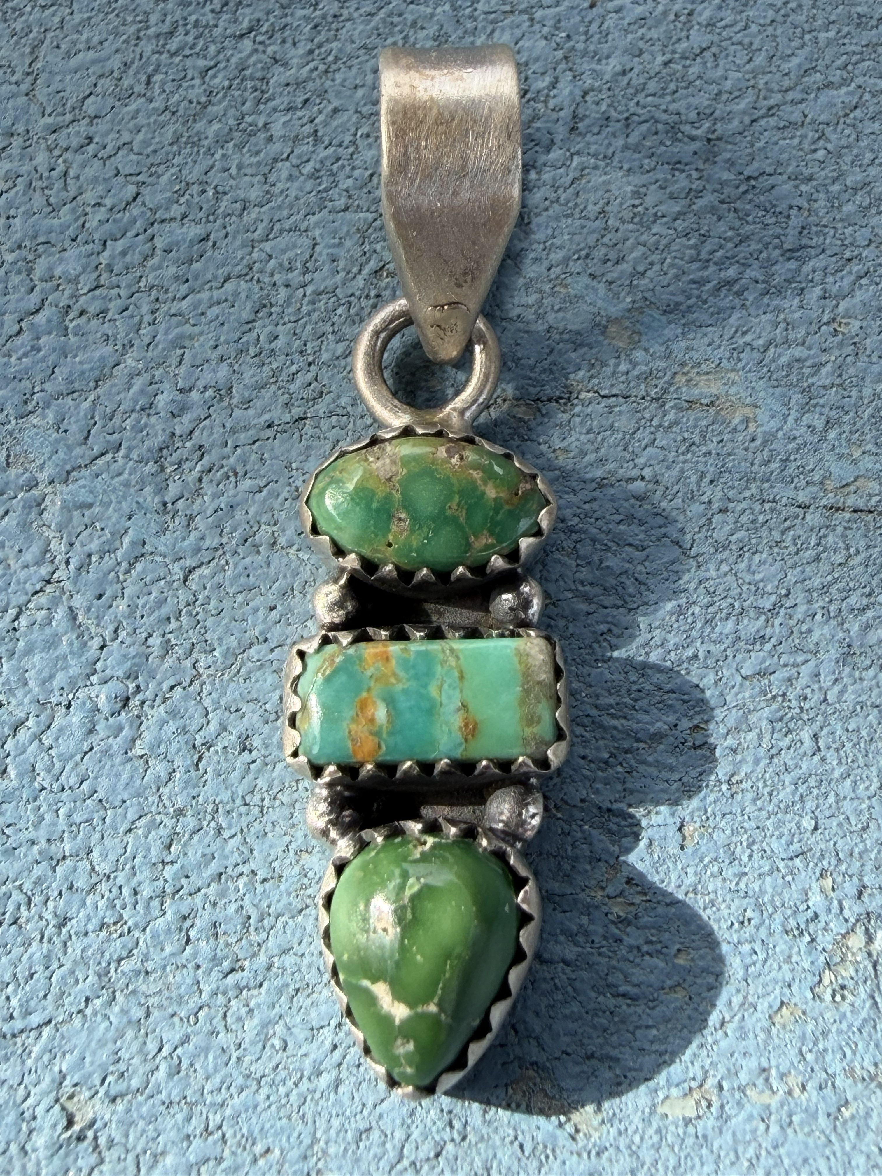 Small Three Stone Sonoran Turquoise Charm