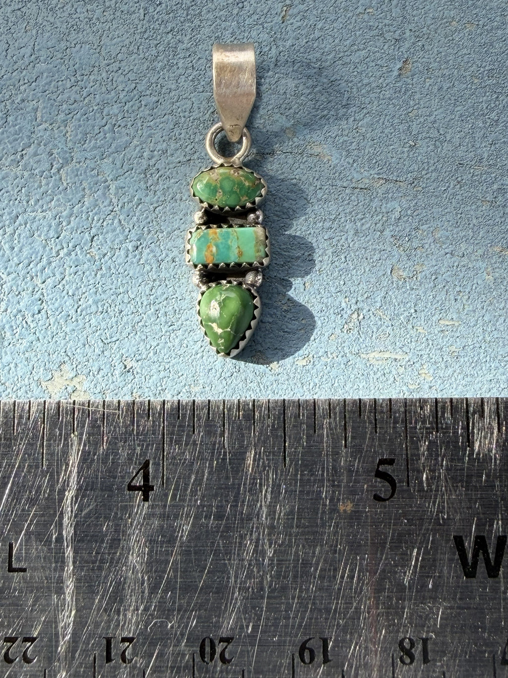 Small Three Stone Sonoran Turquoise Charm
