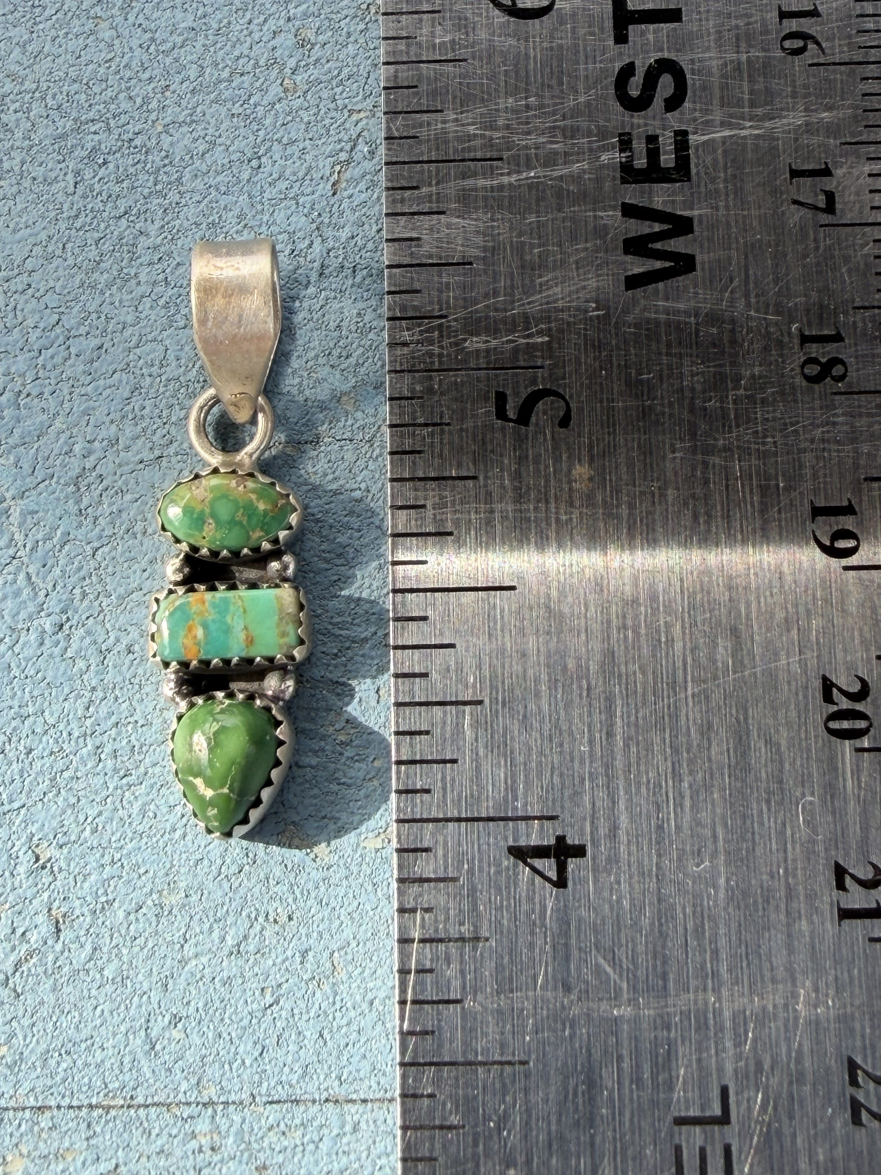 Small Three Stone Sonoran Turquoise Charm