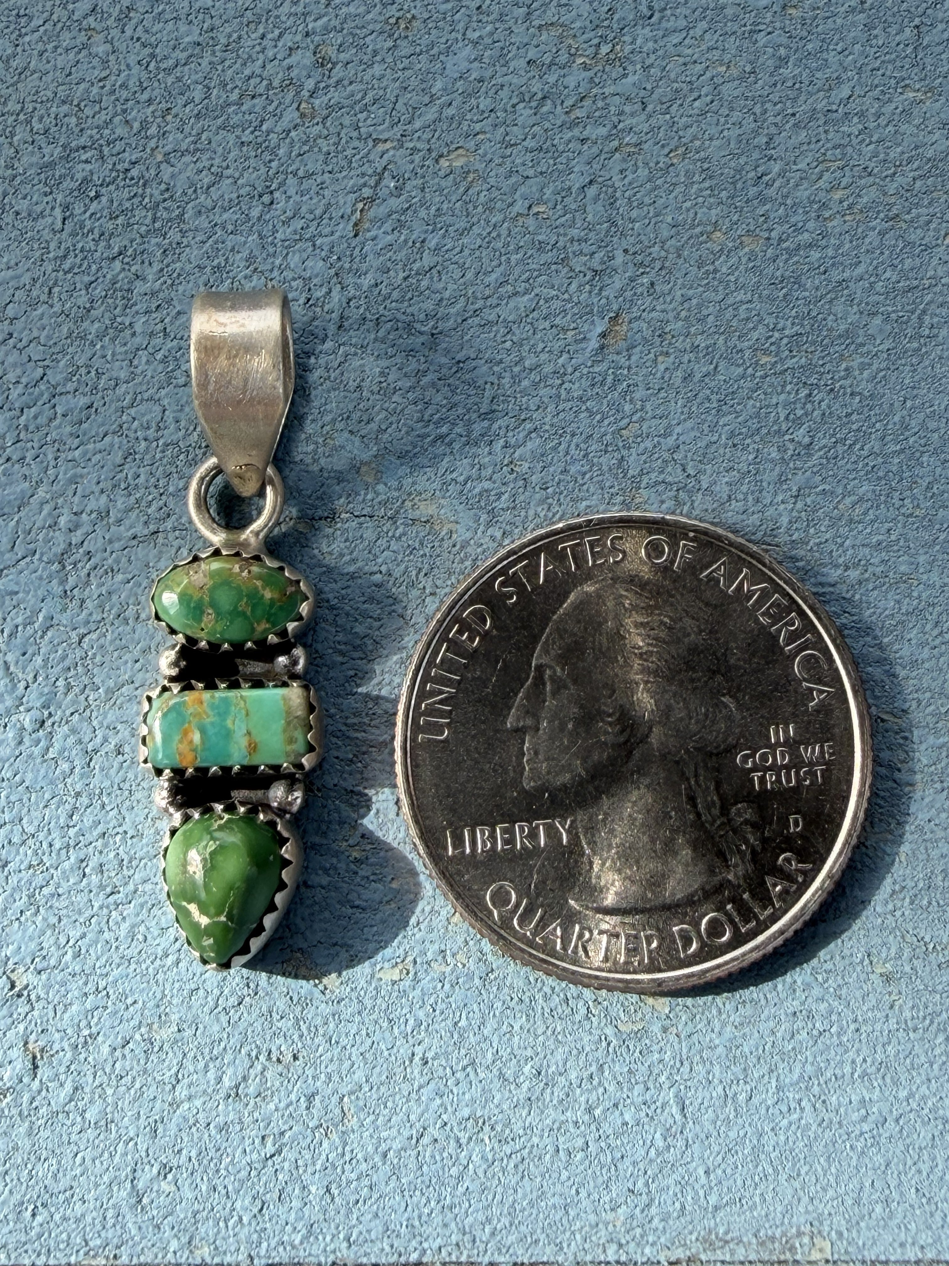Small Three Stone Sonoran Turquoise Charm