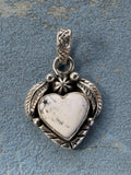 Small Sterling Silver Pendant with White Buffalo Stone