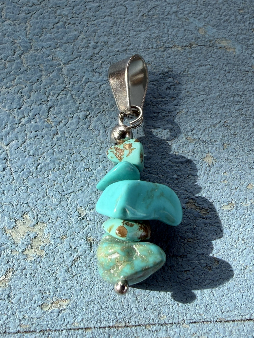 Small Sterling Silver with Turquoise Nuggets Charm
