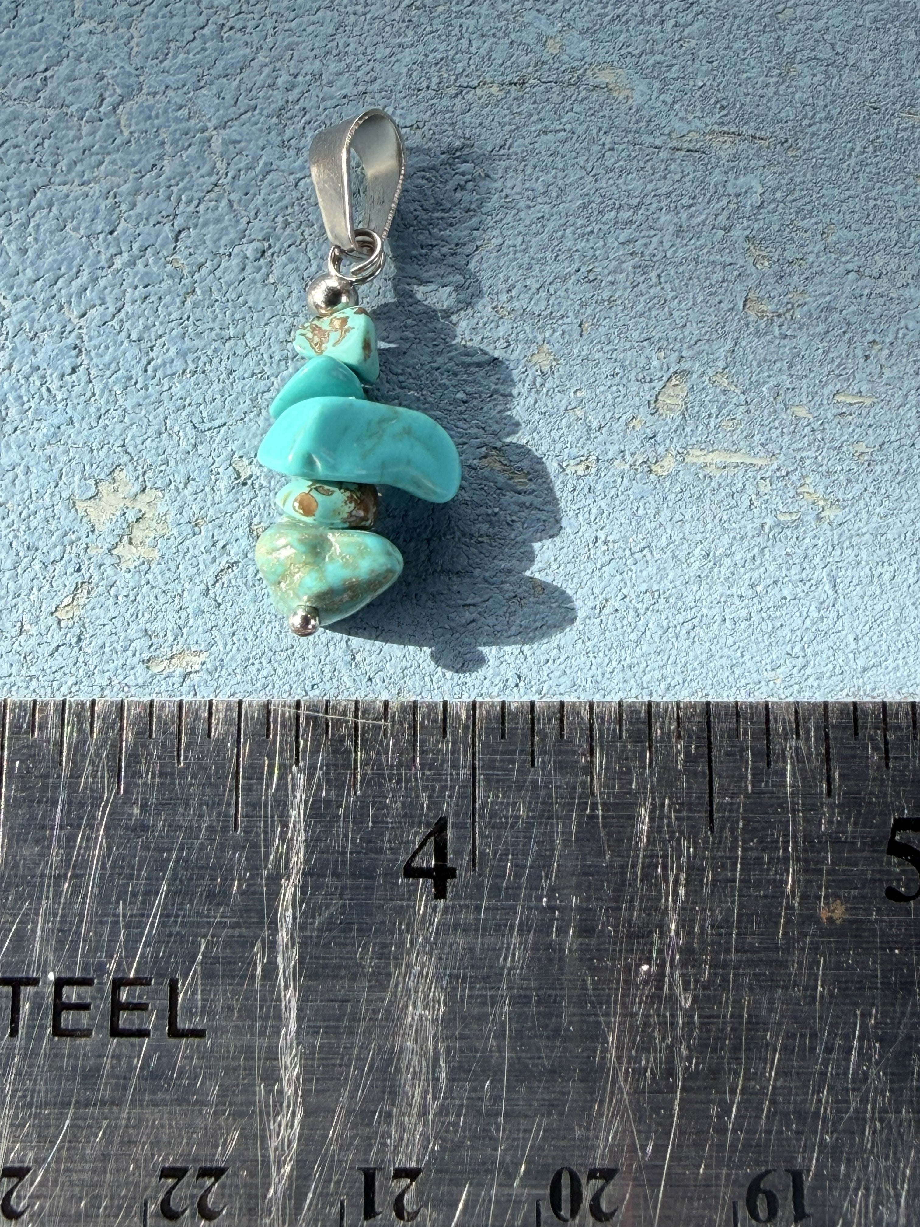 Small Sterling Silver with Turquoise Nuggets Charm