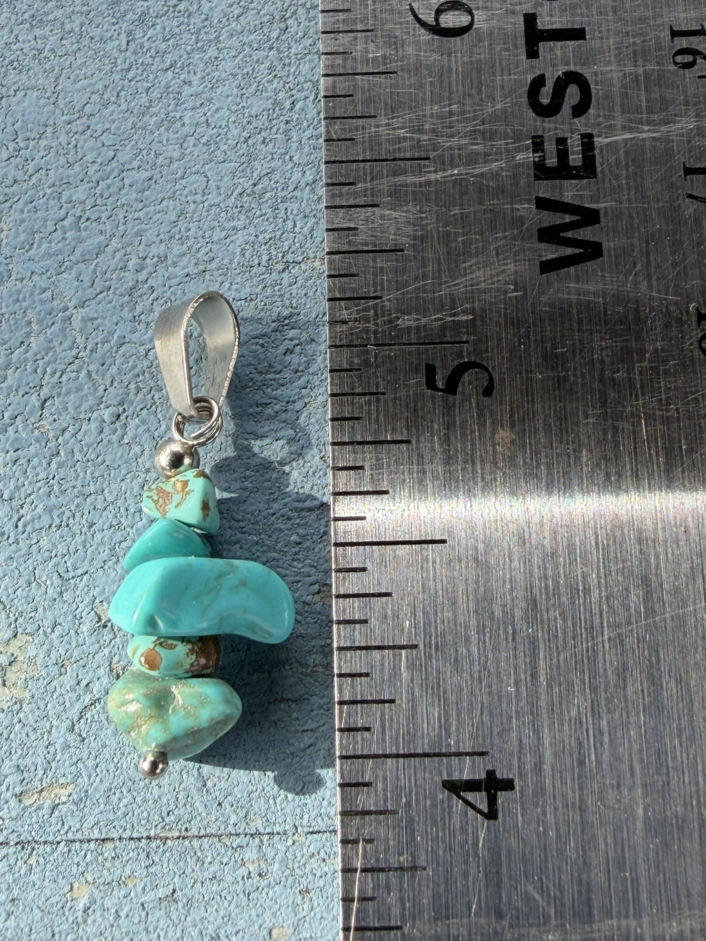 Small Sterling Silver with Turquoise Nuggets Charm