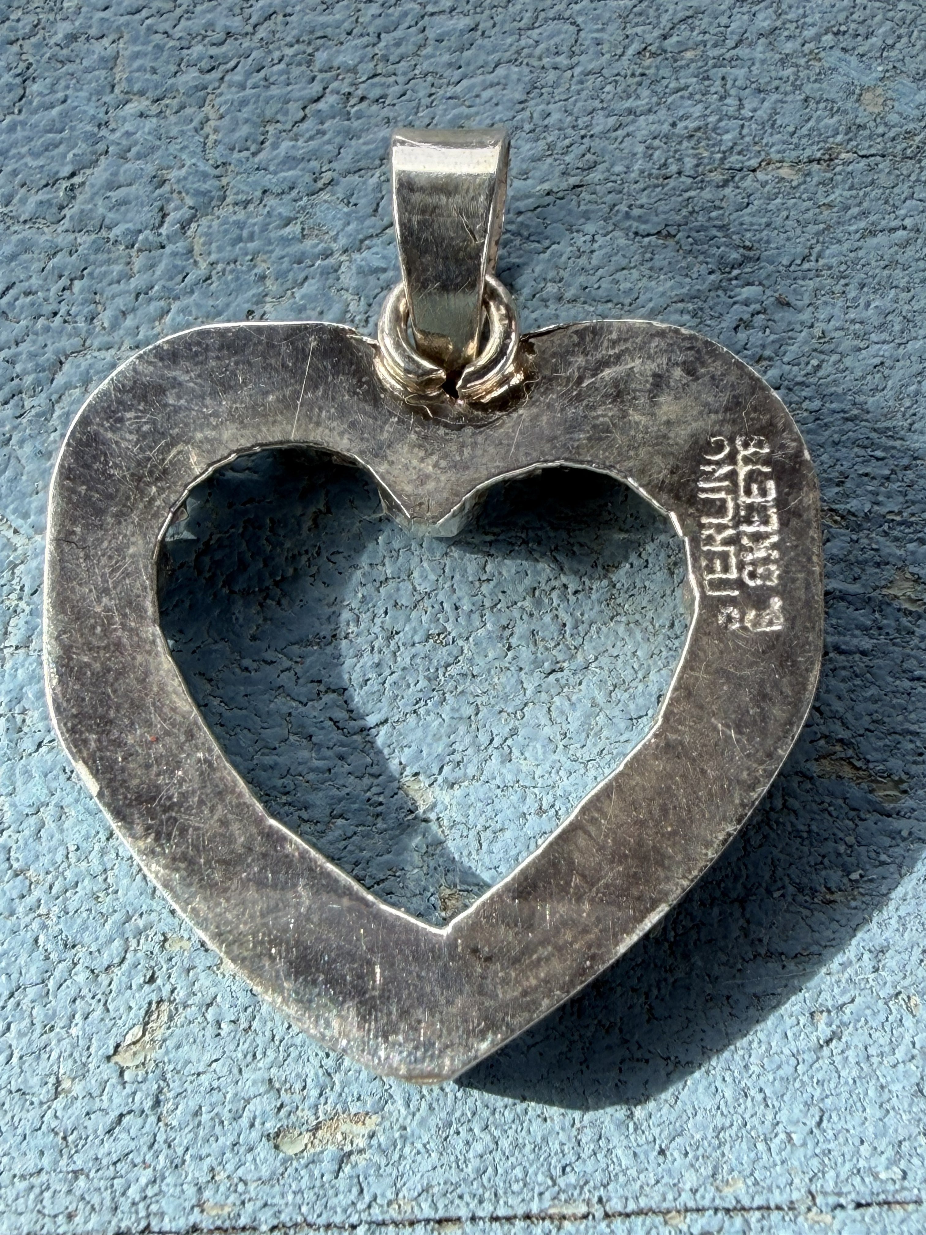 *Native American Made* Navajo Scott Skeets Heart Pendant with Kingman Turquoise