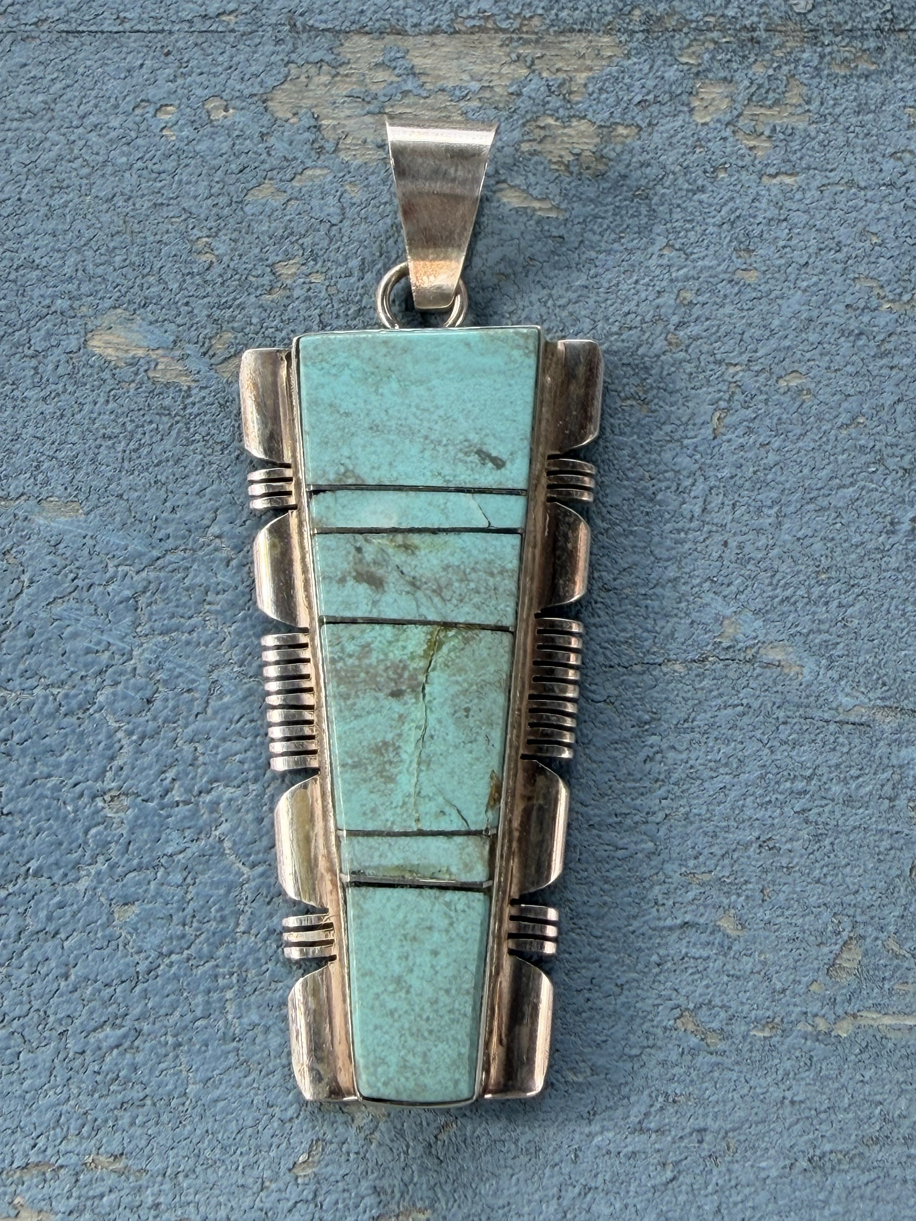 *Native American Made* Navajo Steve Francisco Kingman Turquoise Pendant