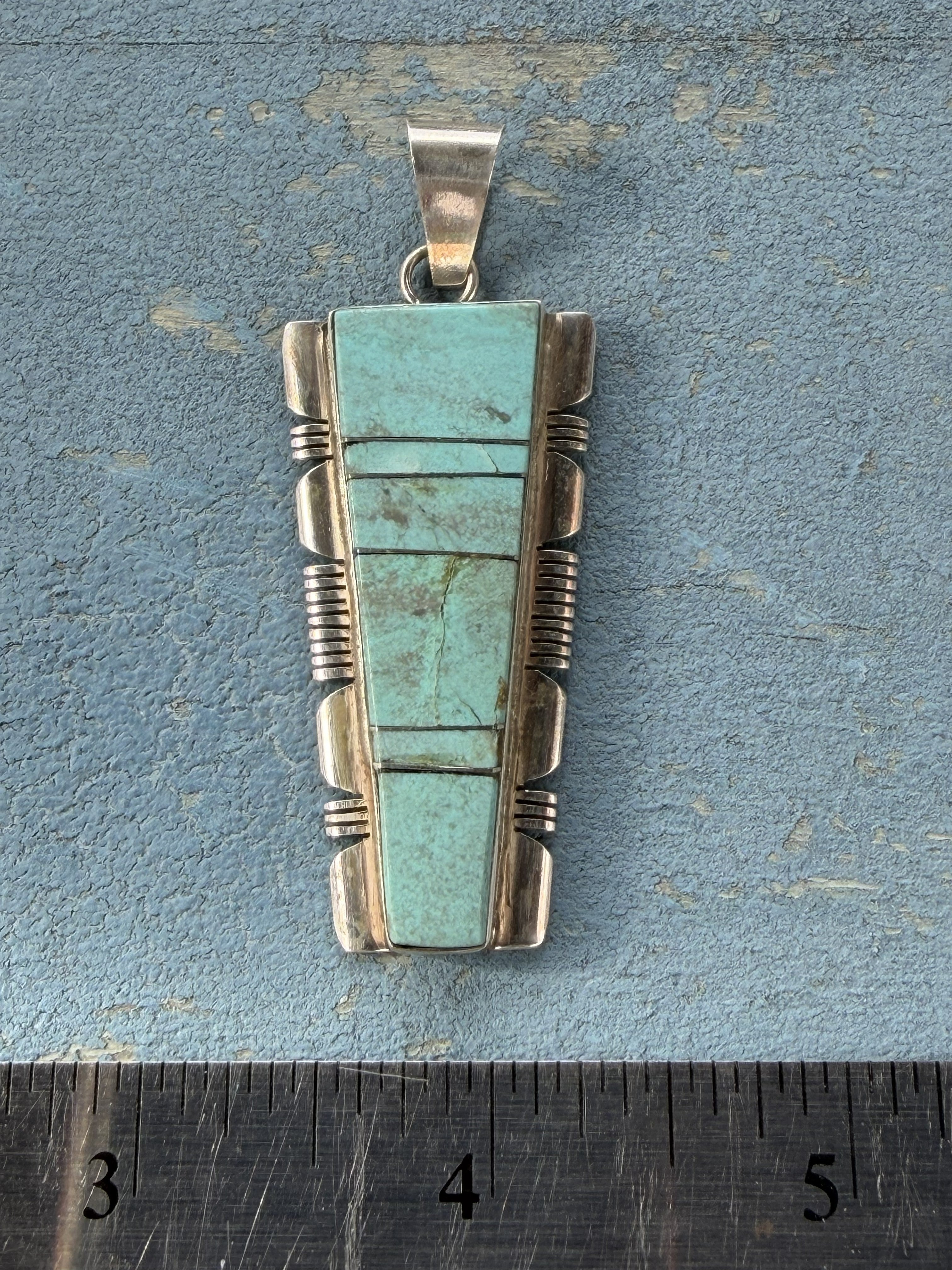 *Native American Made* Navajo Steve Francisco Kingman Turquoise Pendant