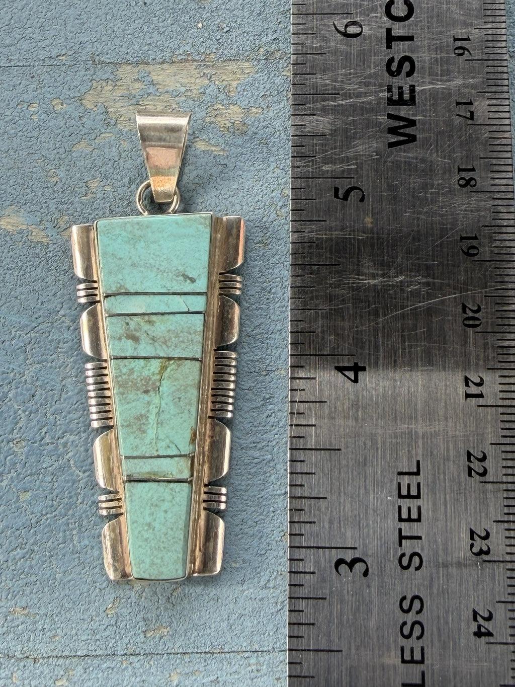 *Native American Made* Navajo Steve Francisco Kingman Turquoise Pendant