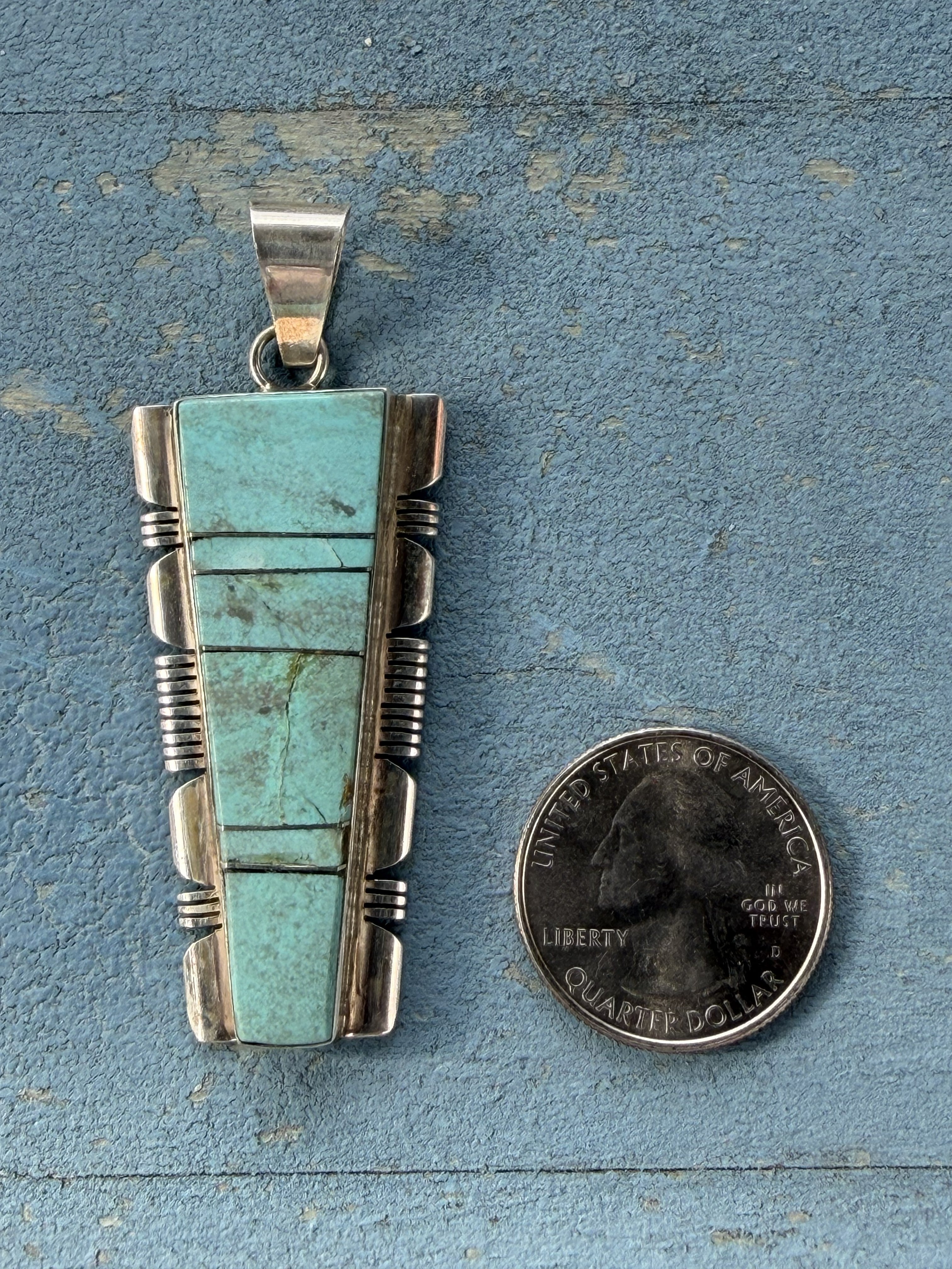 *Native American Made* Navajo Steve Francisco Kingman Turquoise Pendant
