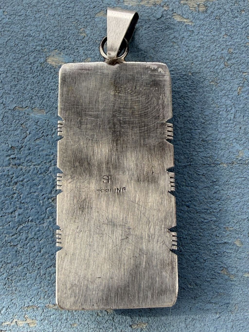 *Native American Made*  Navajo Steve Francisco Mine #8 Turquoise Sterling Silver Pendant