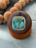 *Native American Made*  Navajo Albert Etcity - Square Sterling Silver with Kingman Ring