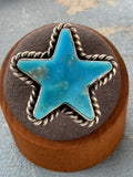 *Native American Made*  Navajo Johnny Dixon - Sterling Silver with Kingman Star Ring