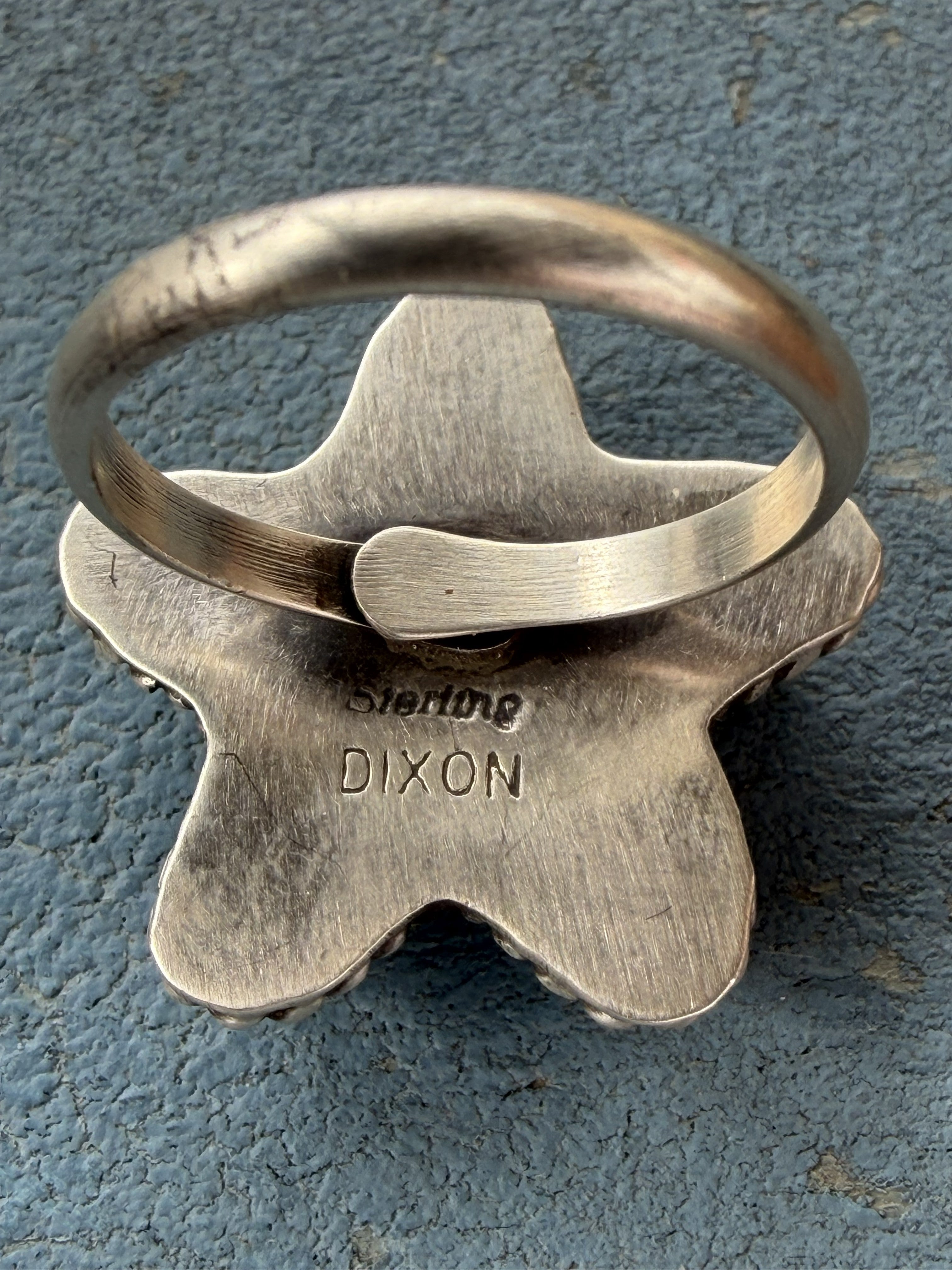 *Native American Made*  Navajo Johnny Dixon - Sterling Silver with Kingman Star Ring