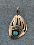 *Native American Made* Navajo Brenda Boyd Small Sterling Silver Bear Claw Pendant