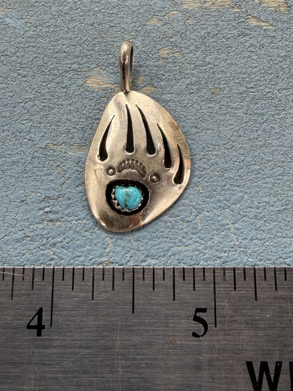 *Native American Made* Navajo Brenda Boyd Small Sterling Silver Bear Claw Pendant