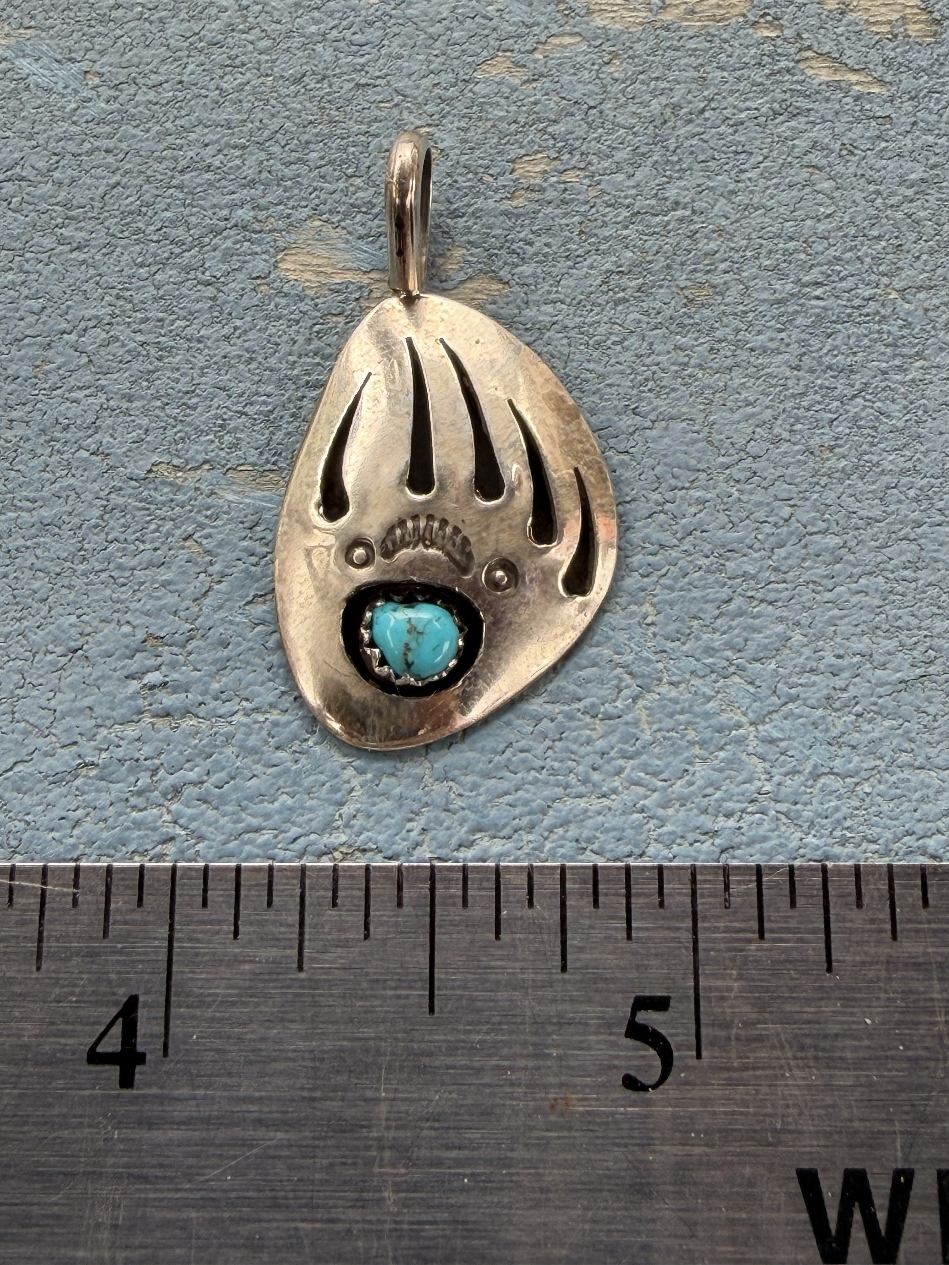 *Native American Made* Navajo Brenda Boyd Small Sterling Silver Bear Claw Pendant