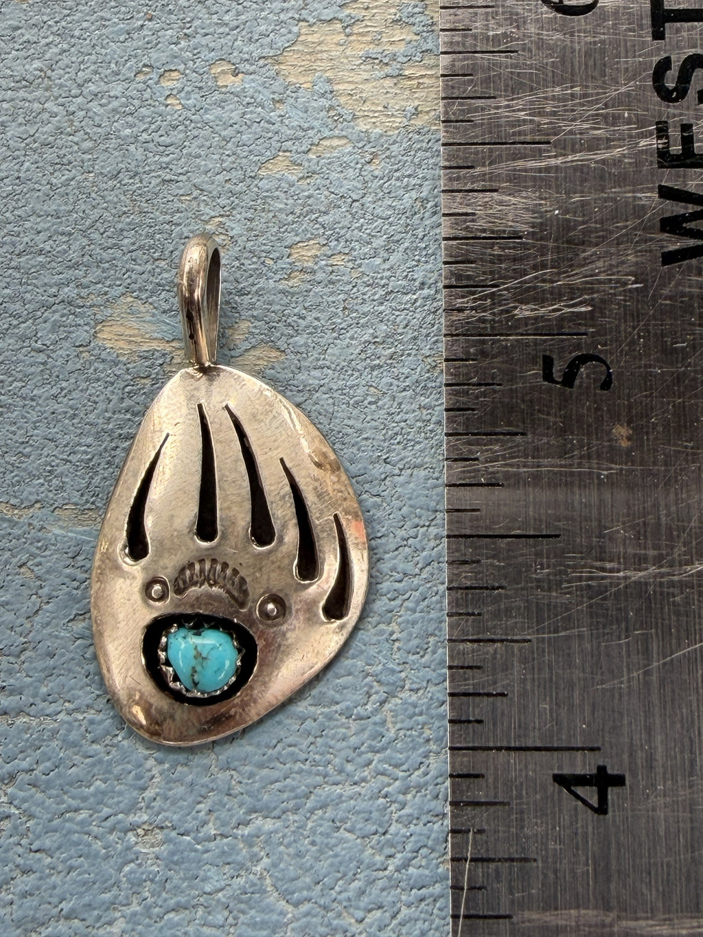 *Native American Made* Navajo Brenda Boyd Small Sterling Silver Bear Claw Pendant
