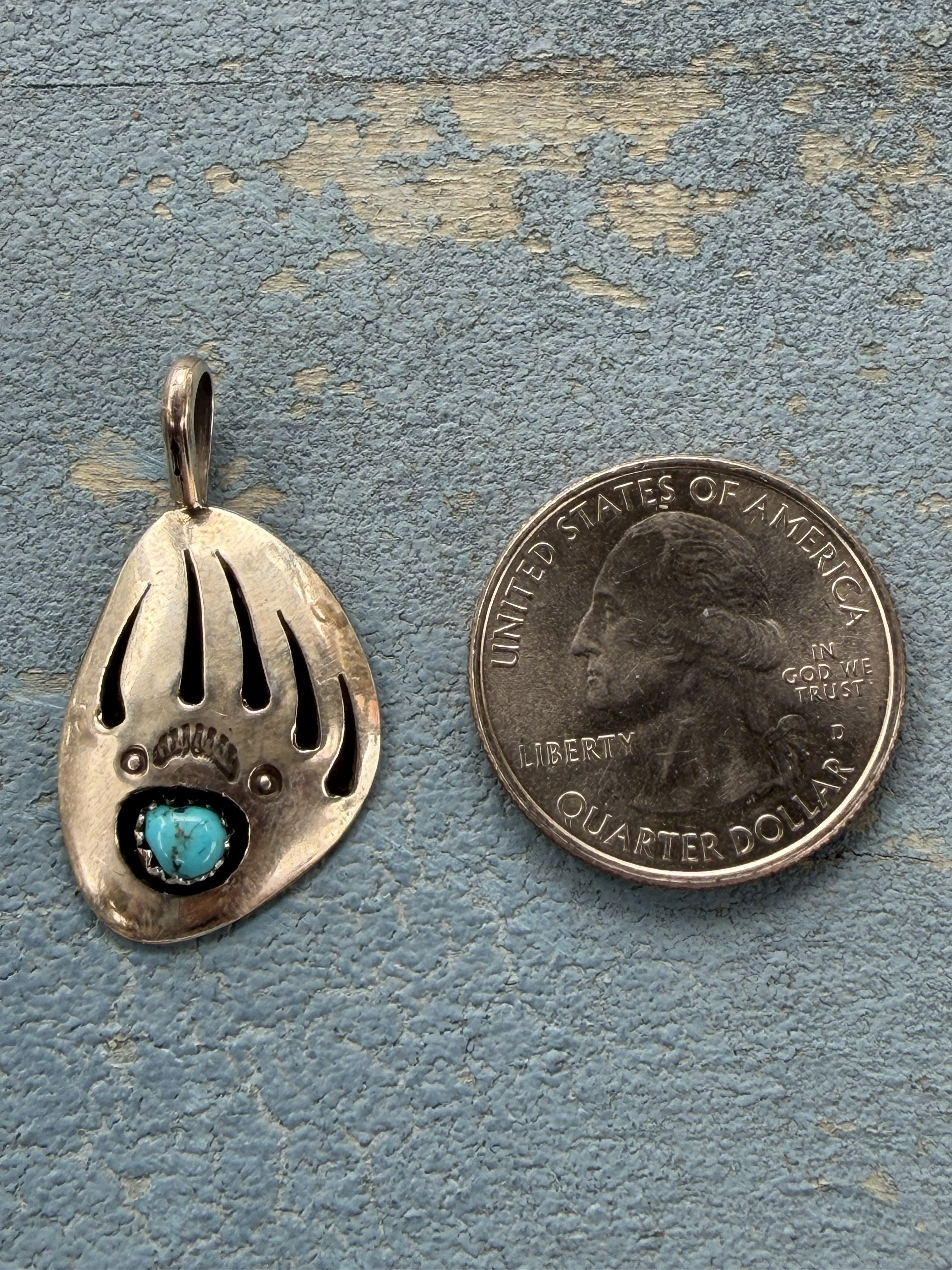 *Native American Made* Navajo Brenda Boyd Small Sterling Silver Bear Claw Pendant