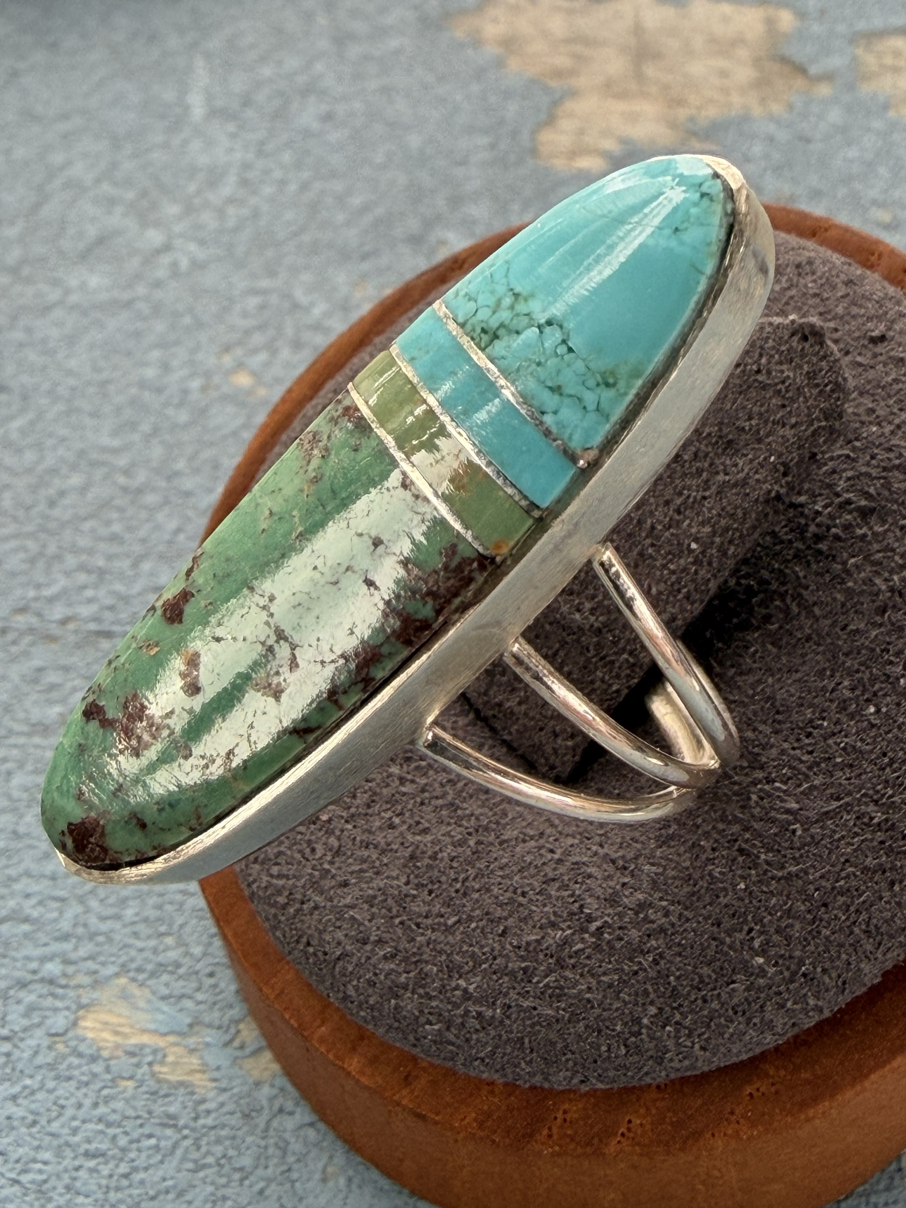*Native American Made* Navajo Harold Smith - Sterling Silver with Mine#8 Oval Ring