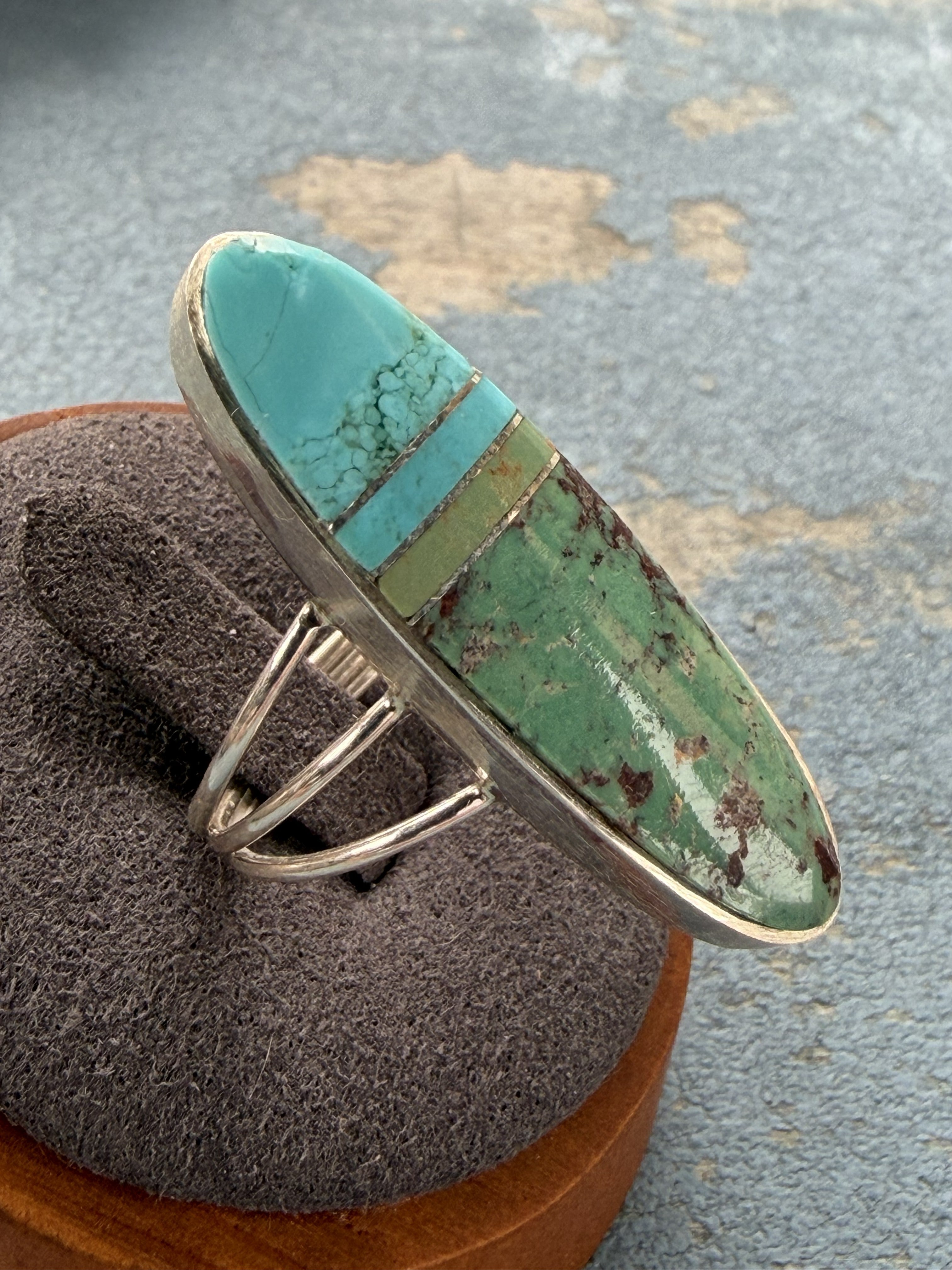 *Native American Made* Navajo Harold Smith - Sterling Silver with Mine#8 Oval Ring