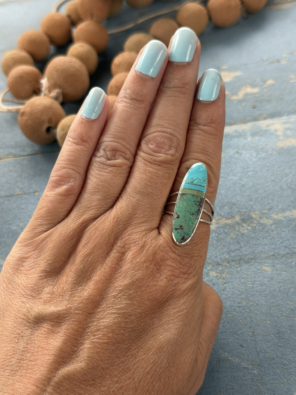 *Native American Made* Navajo Harold Smith - Sterling Silver with Mine#8 Oval Ring