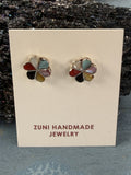 *Native American Made*  Zuni Raymond Bobble:  Multi-Stone Flower Post Earrings