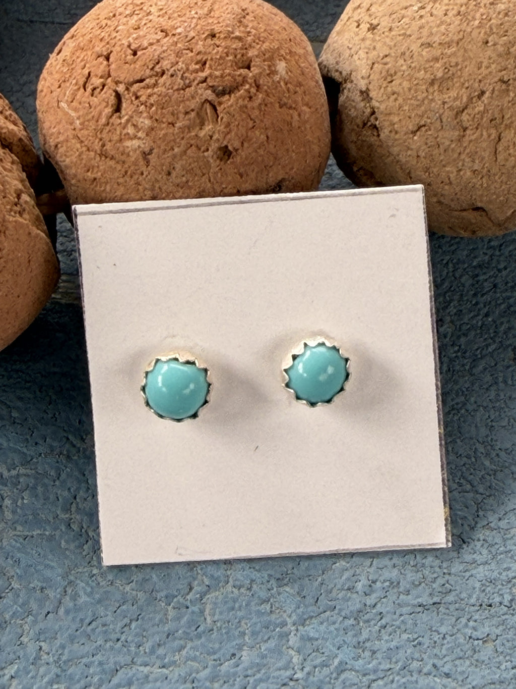 3mm - Blue Baby Turquoise Sterling Silver Studs