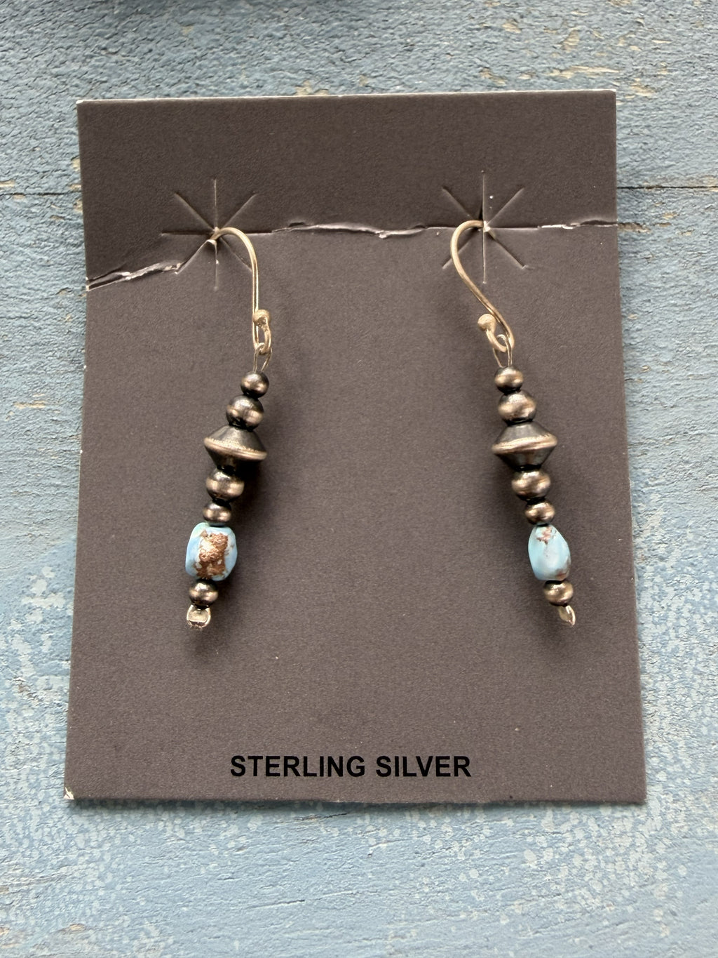 Sterling Silver Pearls with Golden Hills Nugget Dangle Earrings