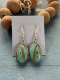 *Native American Made*  Navajo Donavan Nez:  Sterling Silver with Kingman Dangle Earrings