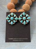 *Native American Made*  Navajo Keith Henry:  Sonoran Blue Cluster Earrings