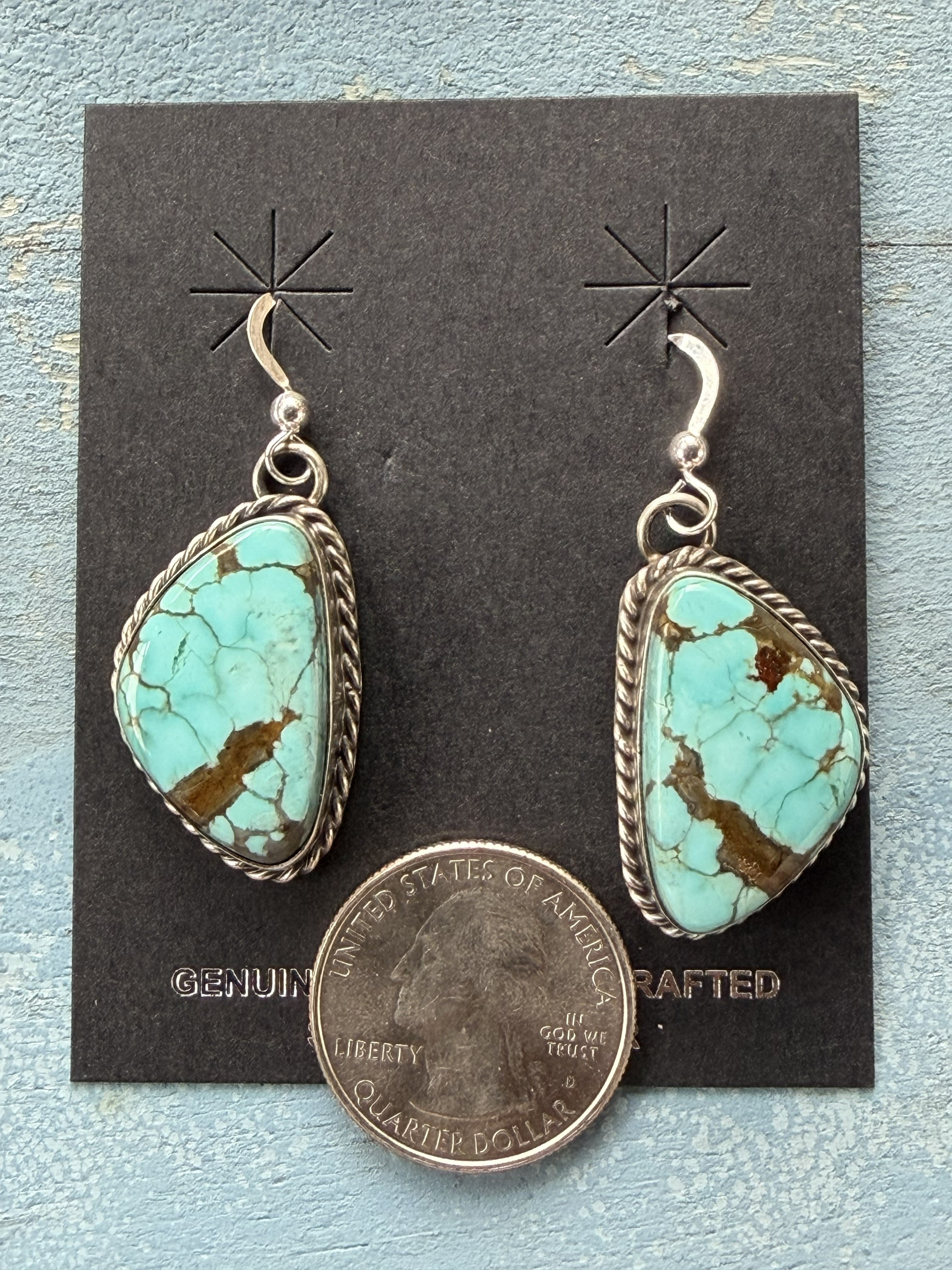 *Native American Made* Navajo Chastity Belone:  Sterling Silver and Mine #8 Dangel Earrings