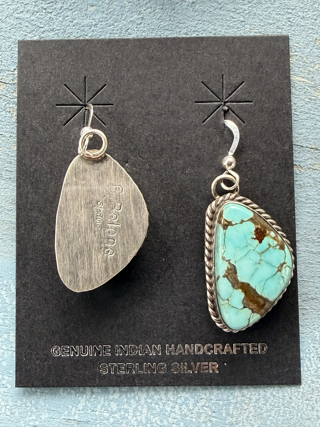 *Native American Made* Navajo Chastity Belone:  Sterling Silver and Mine #8 Dangel Earrings
