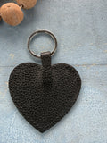 Leather Heart Shaped Keychain