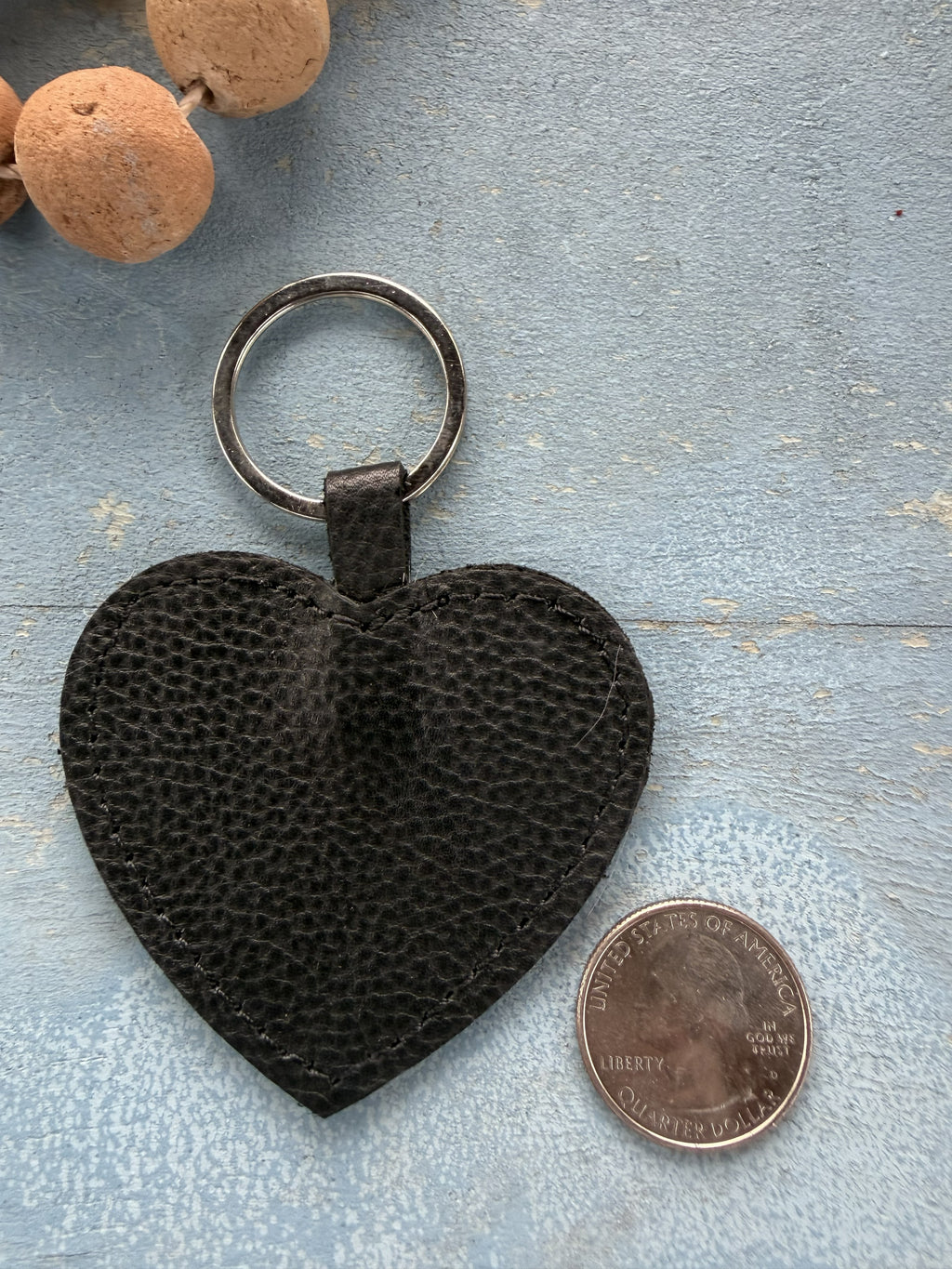 Leather Heart Shaped Keychain