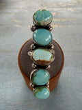 *Native American Made* Navajo Anisa Martinez 5 Stone Sonoran Crawler Adjustable Ring