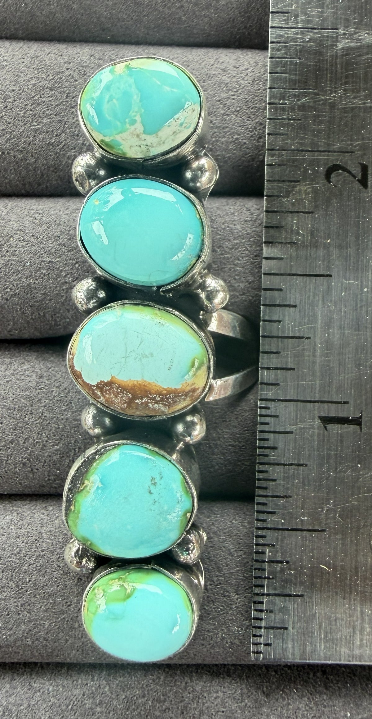 *Native American Made* Navajo Anisa Martinez 5 Stone Sonoran Crawler Adjustable Ring