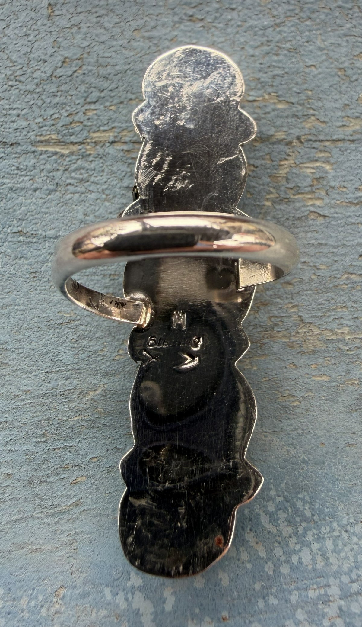 *Native American Made* Navajo Anisa Martinez 5 Stone Sonoran Crawler Adjustable Ring