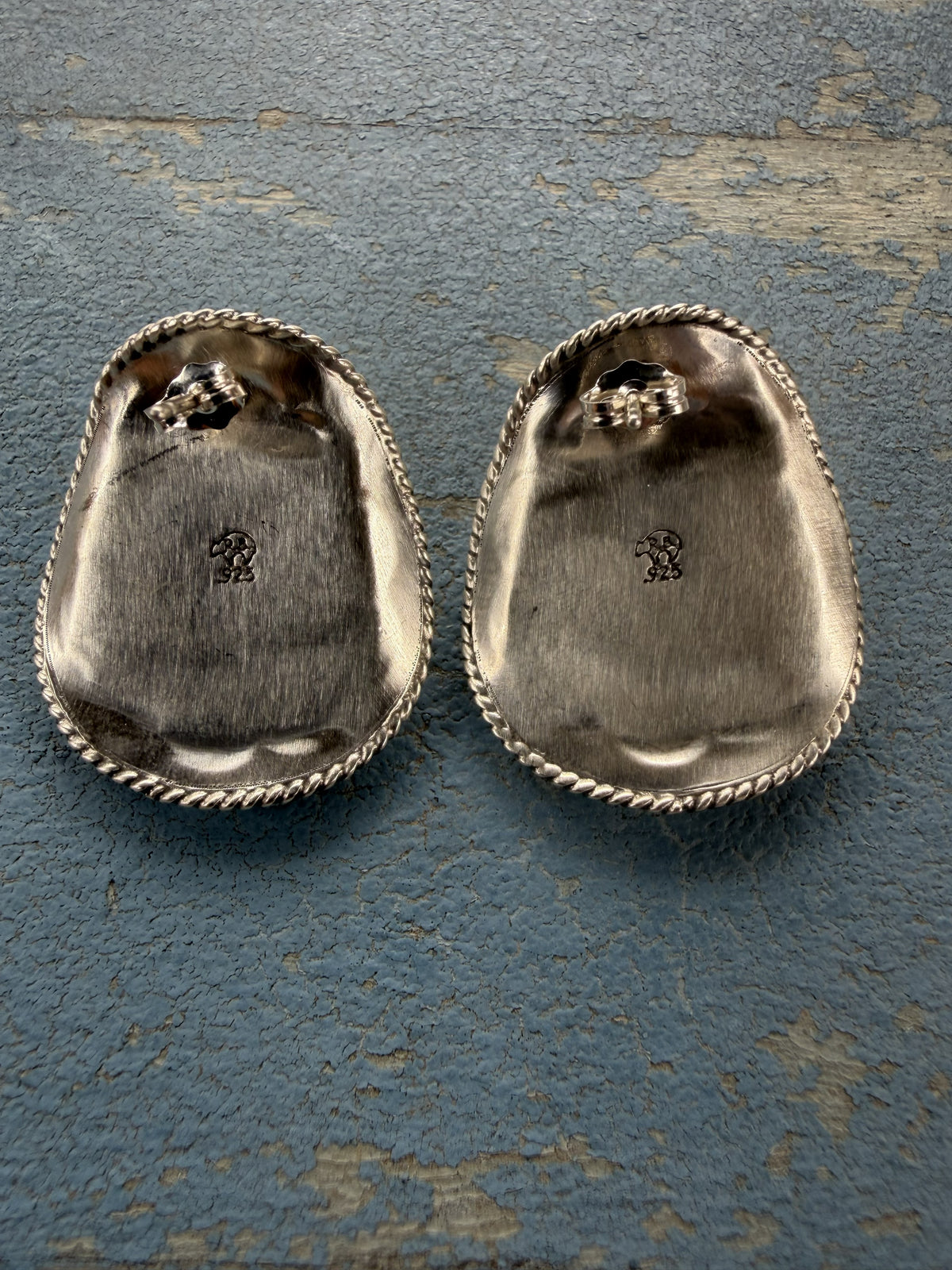 *Native American Made*  Navajo  Bobby Platero:  Cowboy Hat Earrings