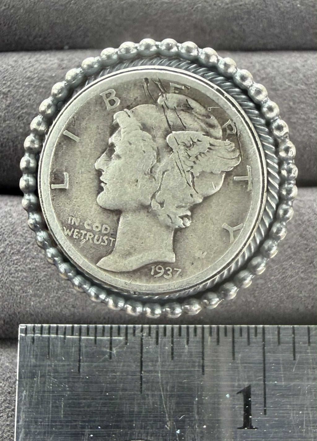 *Native American Made* Navajo Scott Skeets Liberty Dime Adjustable Ring