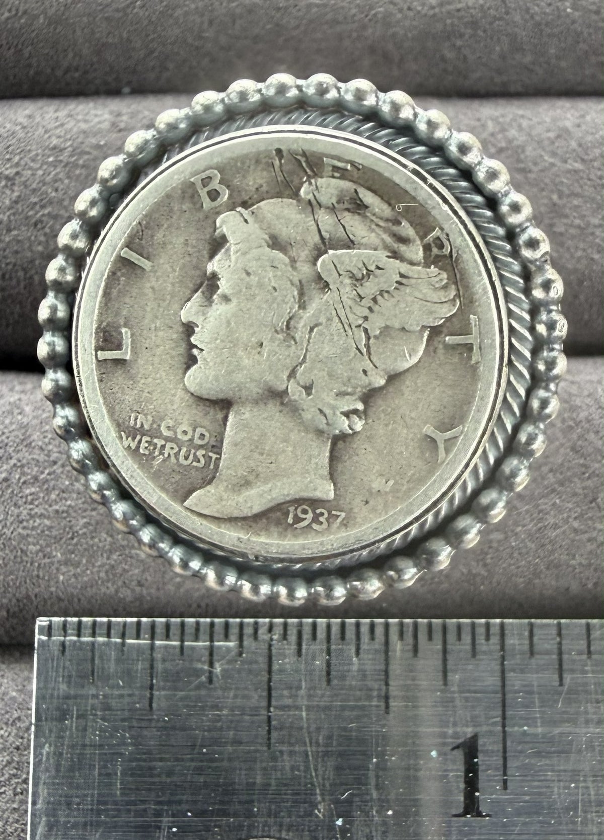 *Native American Made* Navajo Scott Skeets Liberty Dime Adjustable Ring