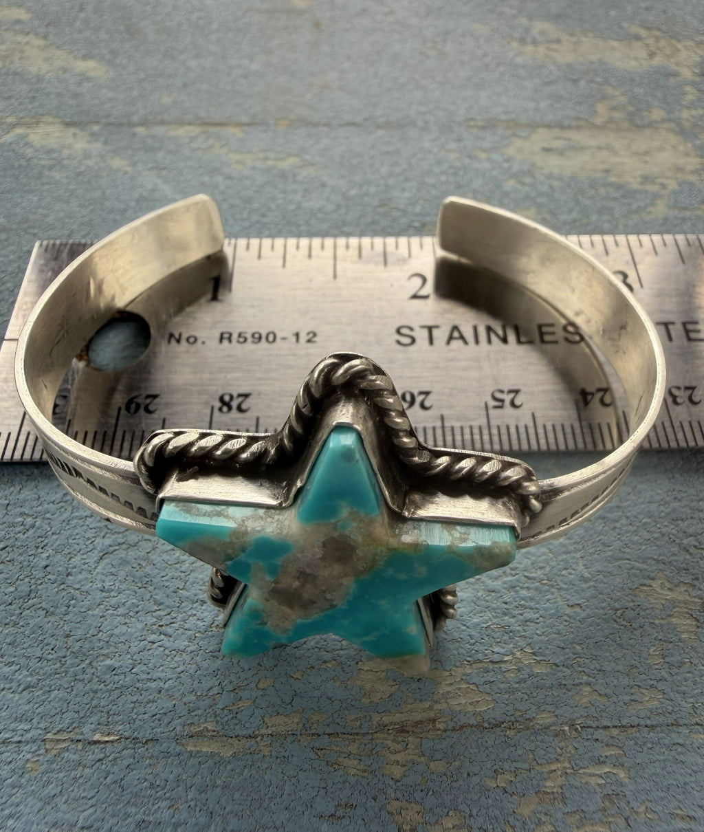 *Native American Made*  Navajo Rick Enriquez Kingman Star Cuff