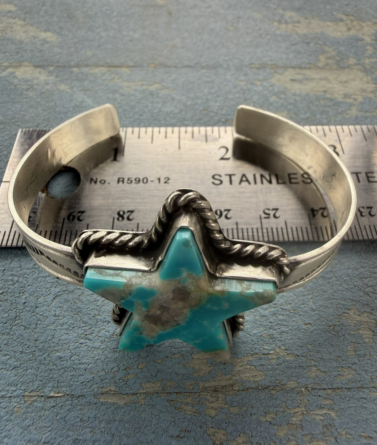 *Native American Made*  Navajo Rick Enriquez Kingman Star Cuff