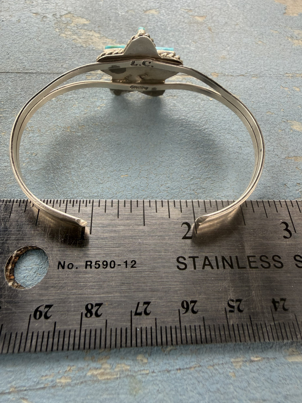 *Native American Made*  Navajo L Chee Small Star Cuff