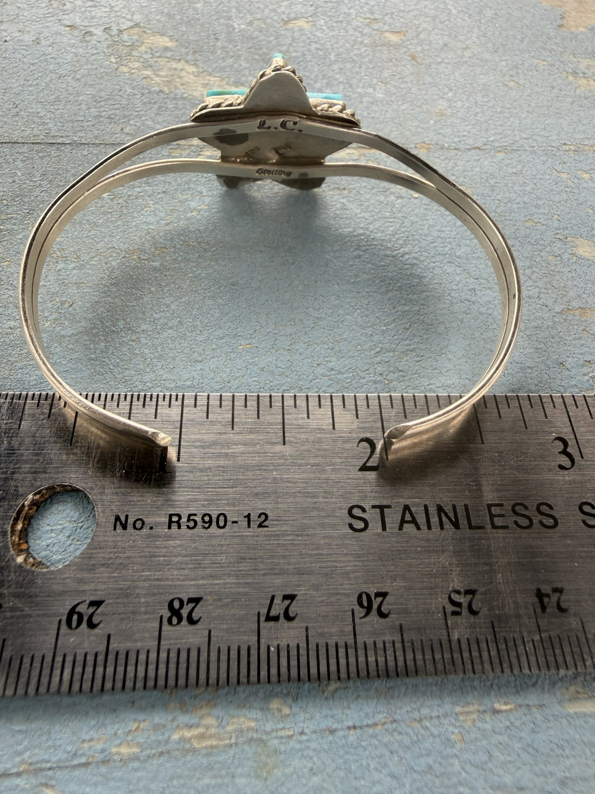 *Native American Made*  Navajo L Chee Small Star Cuff
