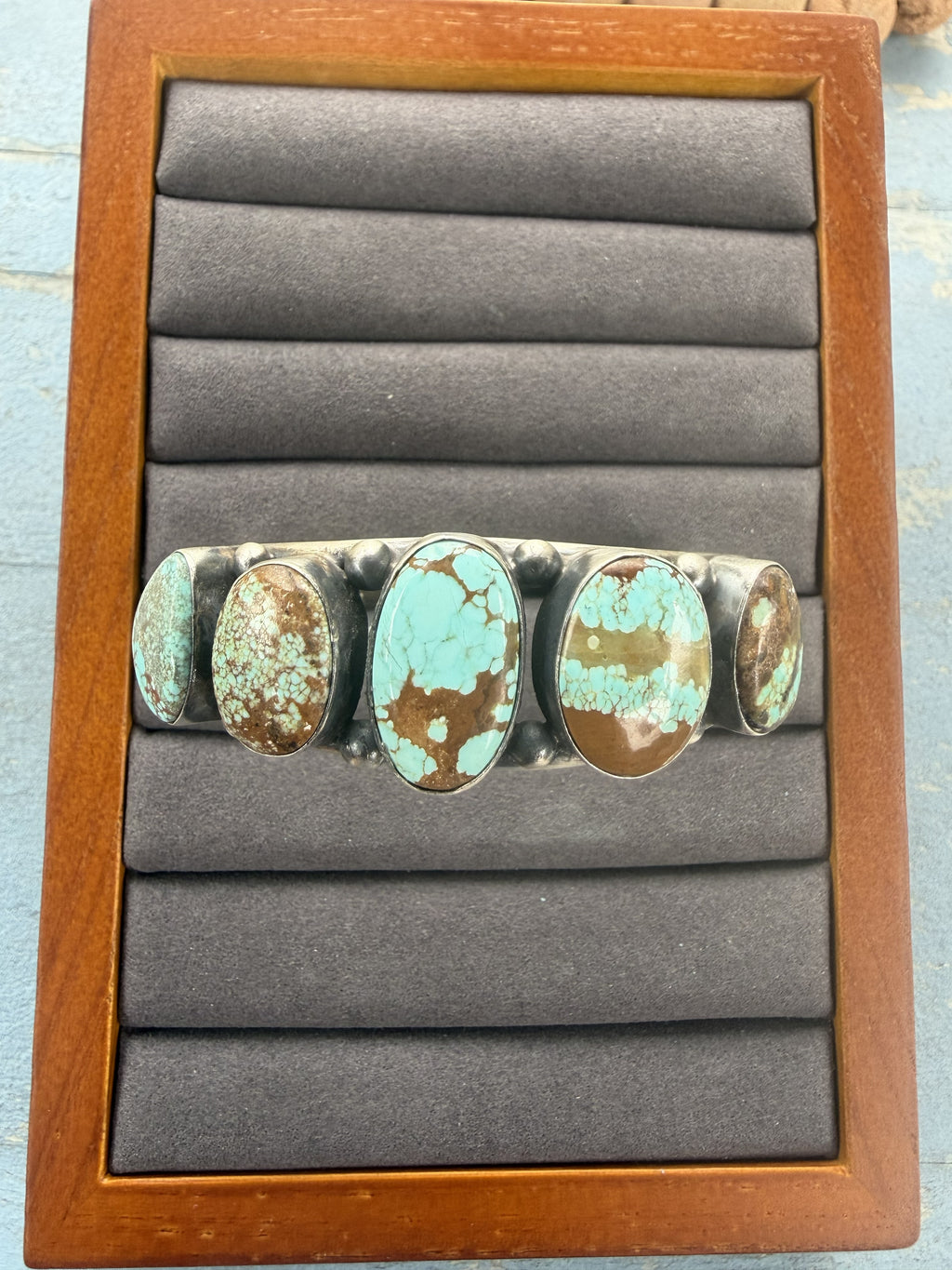 *Native American Made* Navajo Agustin Largo 5 Stone Mine #8 Cuff
