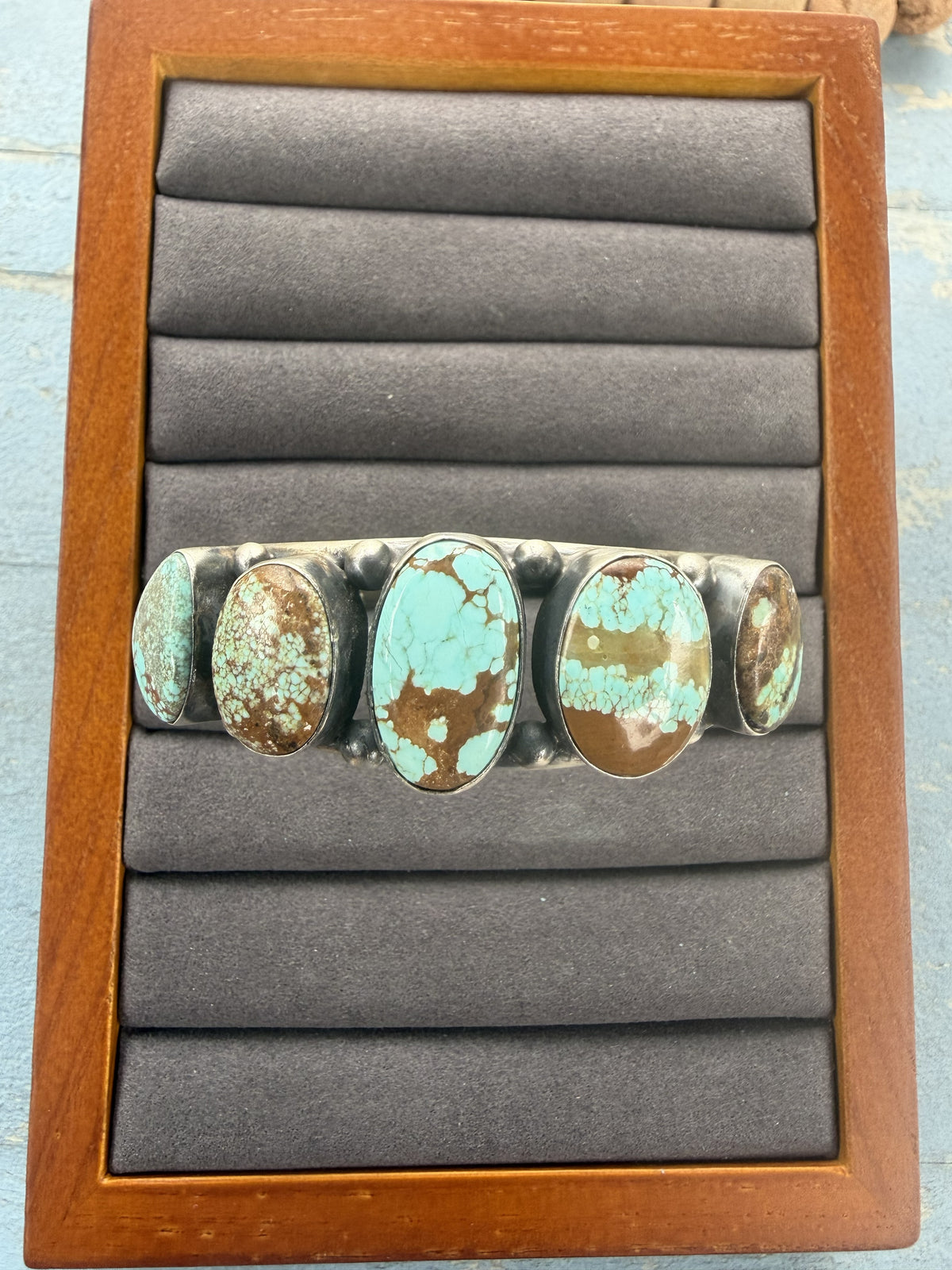 *Native American Made* Navajo Agustin Largo 5 Stone Mine #8 Cuff